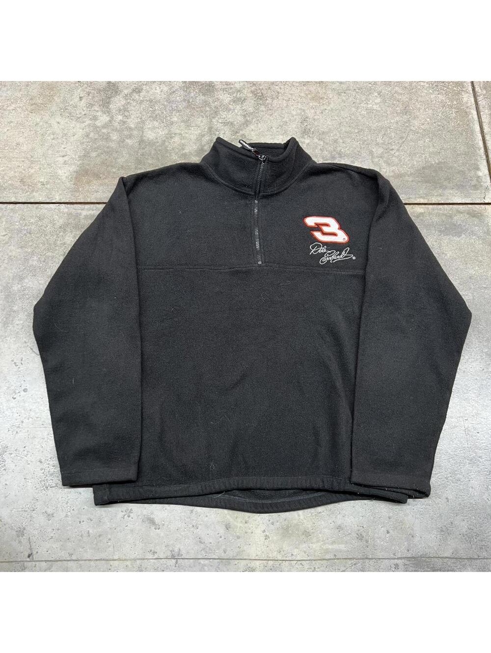vintage dale earnhardt black quarter zip fleece jacket size medium